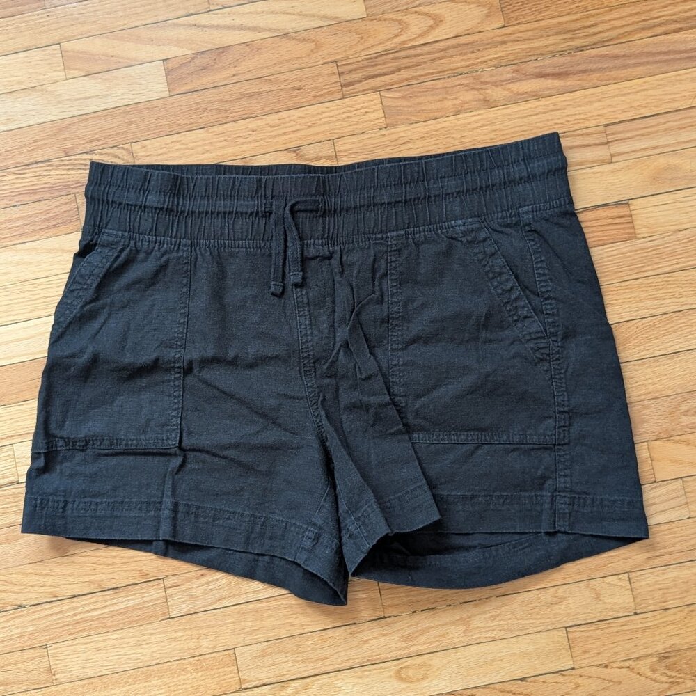 Black Linen Shorts